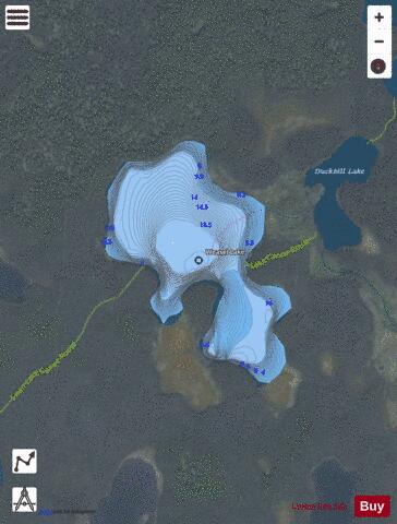 Weasel Lake depth contour Map - i-Boating App - Satellite
