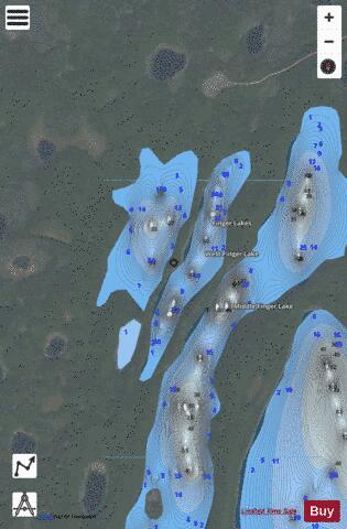 West Finger Lake depth contour Map - i-Boating App - Satellite
