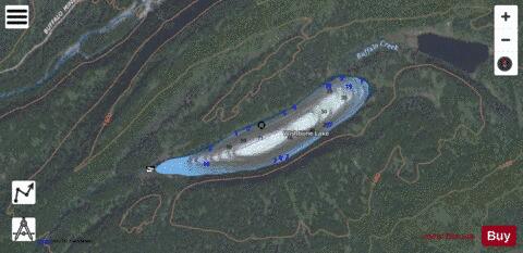 Wishbone Lake depth contour Map - i-Boating App - Satellite
