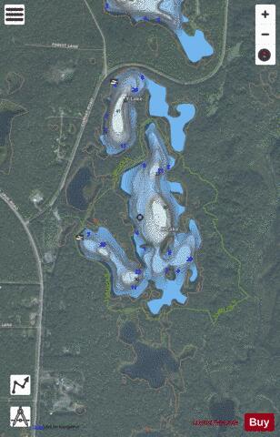 X Lake depth contour Map - i-Boating App - Satellite