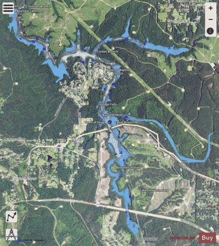 Bayview Lake depth contour Map - i-Boating App - Satellite