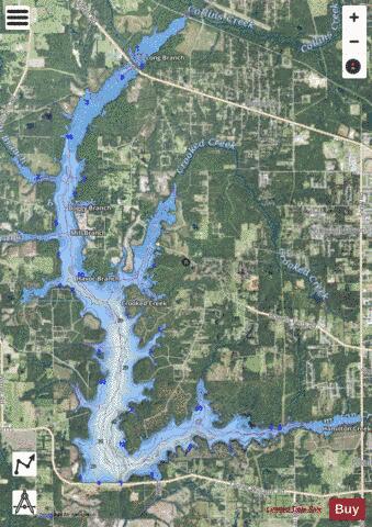 Big Creek Lake depth contour Map - i-Boating App - Satellite