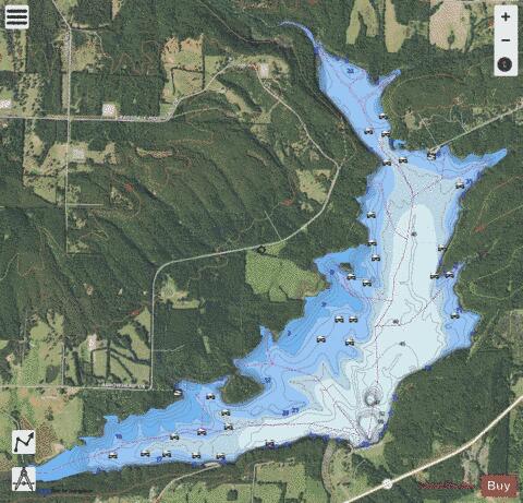 Cypress Creek Reservoir/ Brewer Lake depth contour Map - i-Boating App - Satellite