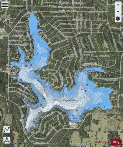 Crown Lake depth contour Map - i-Boating App - Satellite