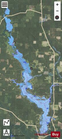 Lake Erling depth contour Map - i-Boating App - Satellite