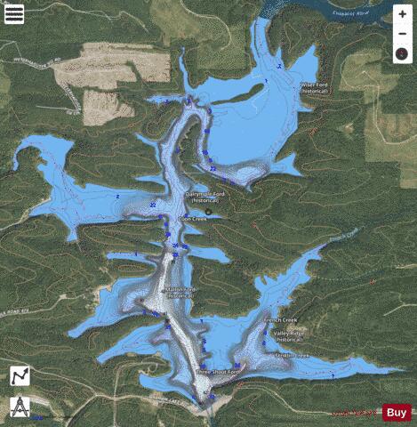 Gillham Lake depth contour Map - i-Boating App - Satellite