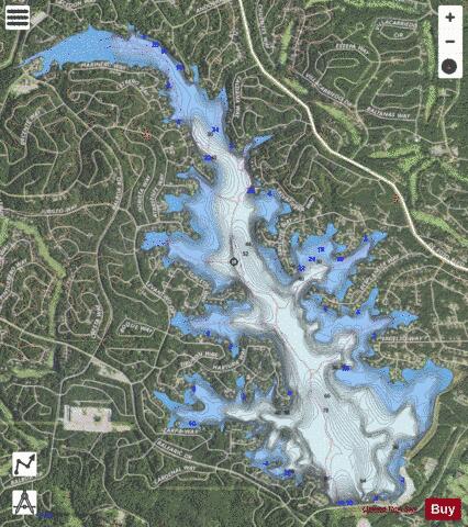 Lake Balboa depth contour Map - i-Boating App - Satellite