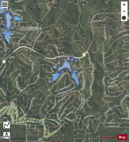 Lake Chanute depth contour Map - i-Boating App - Satellite