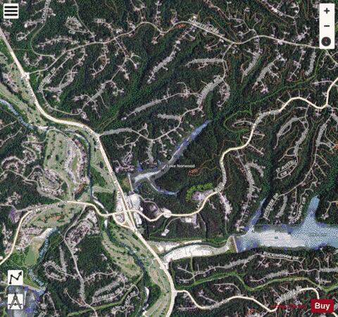 Lake Norwood depth contour Map - i-Boating App - Satellite