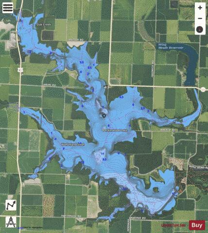 Lake Peckerwood + Hartz Reservoir depth contour Map - i-Boating App - Satellite