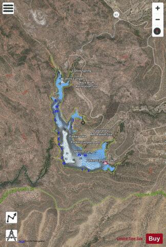 Parker Canyon Lake depth contour Map - i-Boating App - Satellite