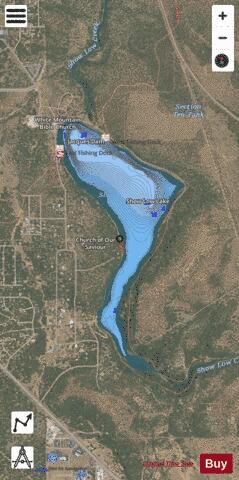 Show Low Lake depth contour Map - i-Boating App - Satellite