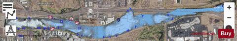 Tempe Town Lake depth contour Map - i-Boating App - Satellite