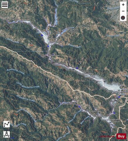 Lake Sonoma depth contour Map - i-Boating App - Satellite