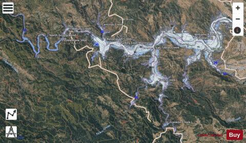 Lake Nacimiento depth contour Map - i-Boating App - Satellite