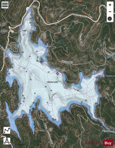Shaver Lake depth contour Map - i-Boating App - Satellite