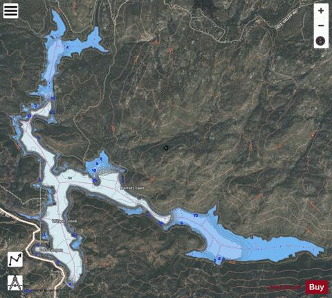 Barrett Lake depth contour Map - i-Boating App - Satellite