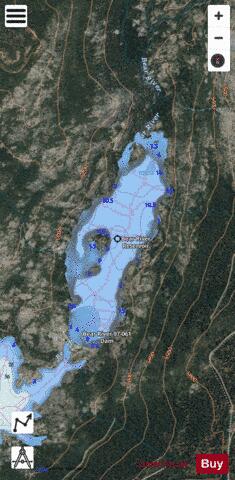 Bear Reservoir depth contour Map - i-Boating App - Satellite