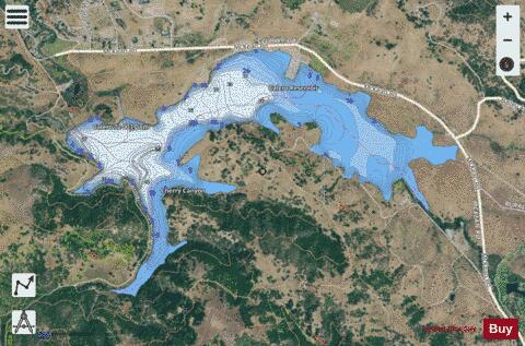 Calero Reservoir depth contour Map - i-Boating App - Satellite