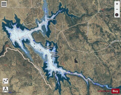 Camp Far West Reservoir depth contour Map - i-Boating App - Satellite