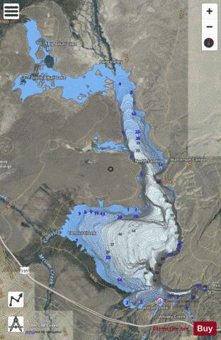 Crowley Lake depth contour Map - i-Boating App - Satellite