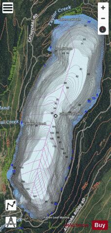 Fallen Leaf Lake depth contour Map - i-Boating App - Satellite