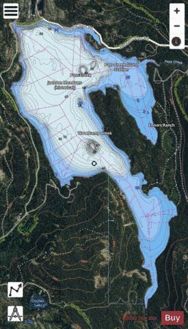 Jackson Meadows Reservoir depth contour Map - i-Boating App - Satellite