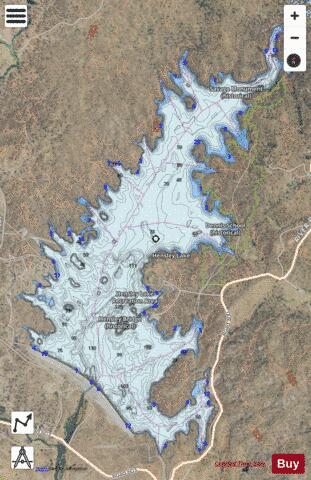Lake Hensley depth contour Map - i-Boating App - Satellite