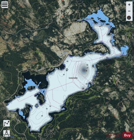 Lake Loon depth contour Map - i-Boating App - Satellite