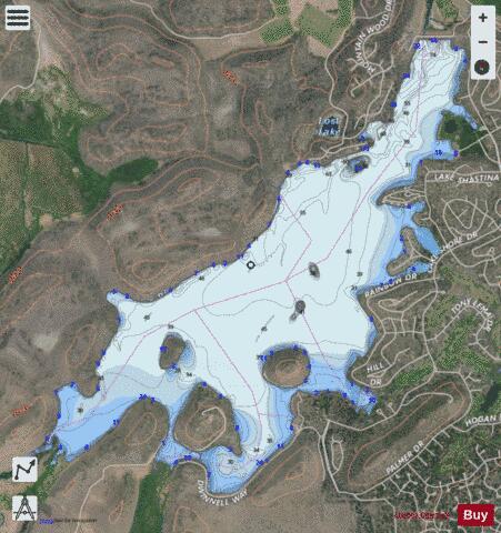 Lake Shastina depth contour Map - i-Boating App - Satellite