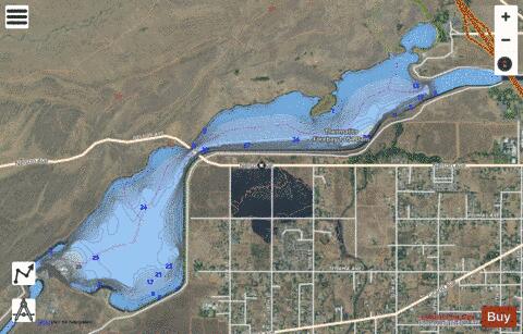 Lake Thermalito Forebay depth contour Map - i-Boating App - Satellite