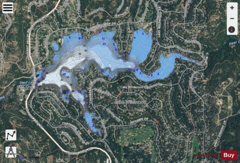 Lake Wildwood depth contour Map - i-Boating App - Satellite