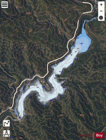 Morris Reservoir depth contour Map - i-Boating App - Satellite