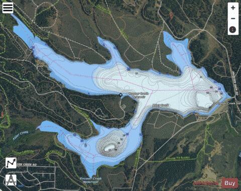 Prosser Creek Reservoir depth contour Map - i-Boating App - Satellite