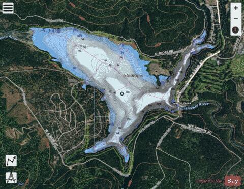 Lake Siskiyou depth contour Map - i-Boating App - Satellite