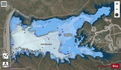Skinner Reservoir depth contour Map - i-Boating App - Satellite