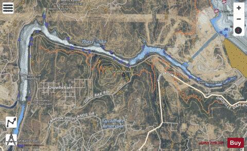Thermalito Diversion Dam depth contour Map - i-Boating App - Satellite
