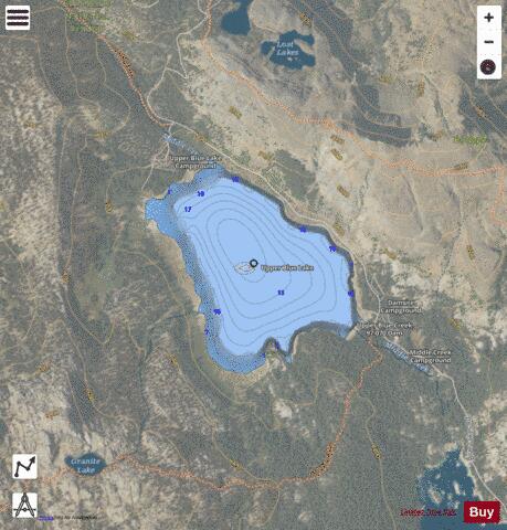 Upper Blue Creek depth contour Map - i-Boating App - Satellite