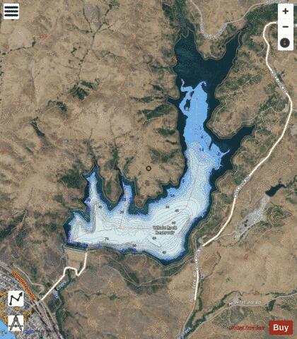 Whale Rock Reservoir depth contour Map - i-Boating App - Satellite