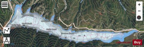 Ruedi Reservoir depth contour Map - i-Boating App - Satellite