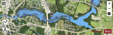Records Pond depth contour Map - i-Boating App - Satellite