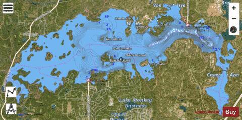 Lamonia Lake depth contour Map - i-Boating App - Satellite