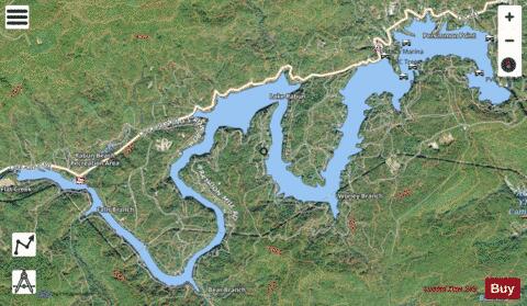 Lake Rabun depth contour Map - i-Boating App - Satellite