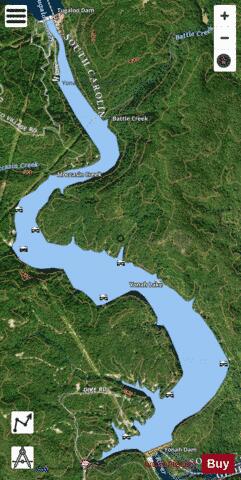 Yonah Lake depth contour Map - i-Boating App - Satellite