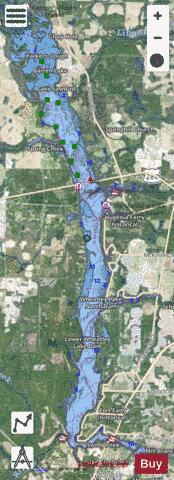 Lake Blackshear depth contour Map - i-Boating App - Satellite