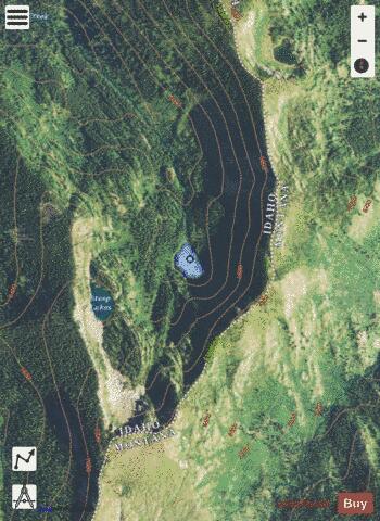 Steep Lakes Lower depth contour Map - i-Boating App - Satellite