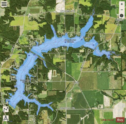 Greenville New City Lake / Governor Bond Lake depth contour Map - i-Boating App - Satellite