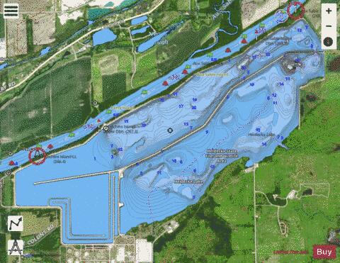 Heidecke Lake depth contour Map - i-Boating App - Satellite