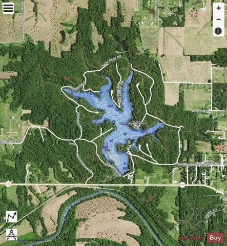 Lake Murphysboro depth contour Map - i-Boating App - Satellite
