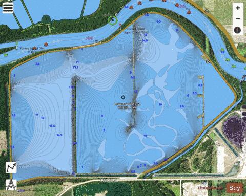 Powerton Lake depth contour Map - i-Boating App - Satellite